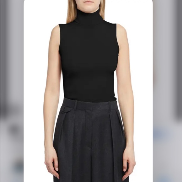 BCBGMaxAzria Kalis Black Cowl Neck Turtleneck Sleeveless Knit Open Back Sweater - Picture 10 of 10